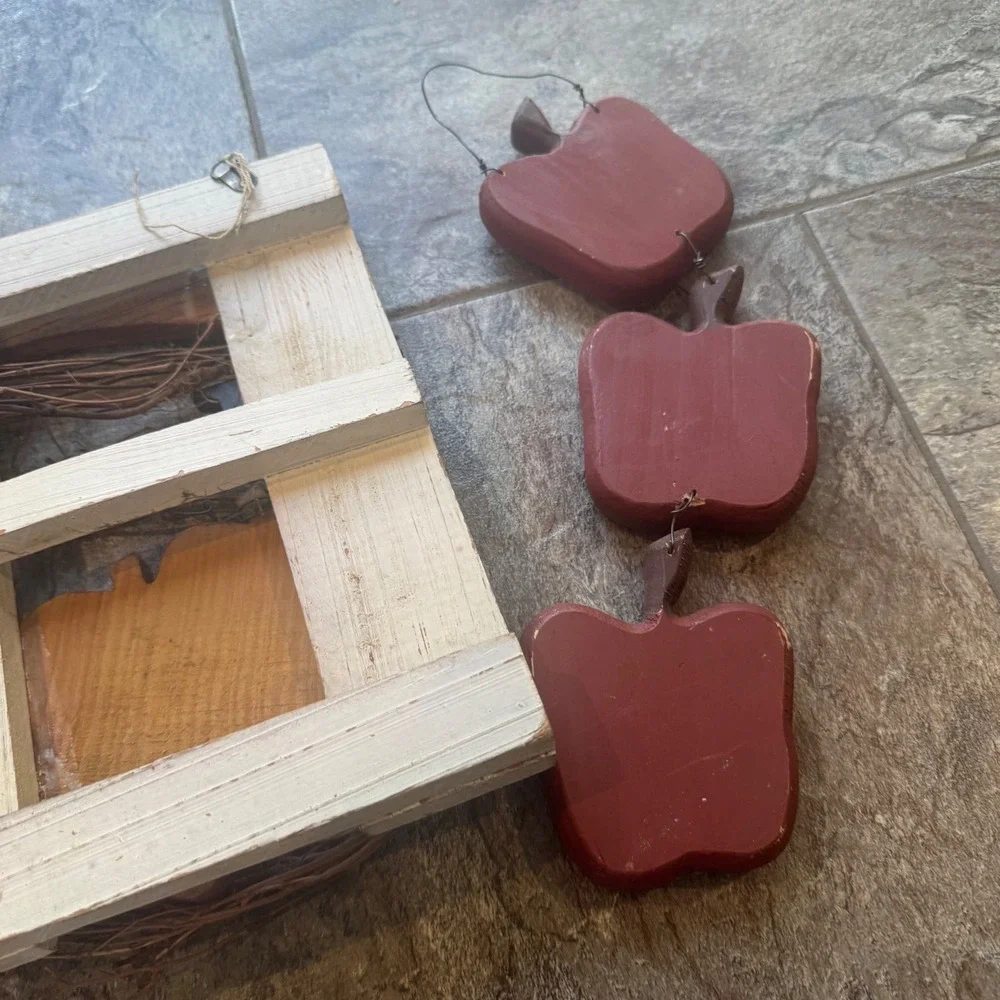 Rustic Country Farmhouse Home Sweet Home Wood Wall Decor Set Apples Kitchen Lot